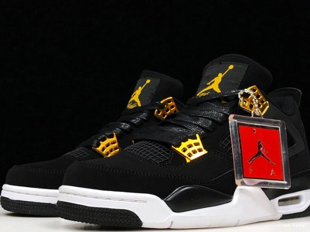 308497-032 Metallic Jordan 4 Gold-White Royalty Air Black 0714